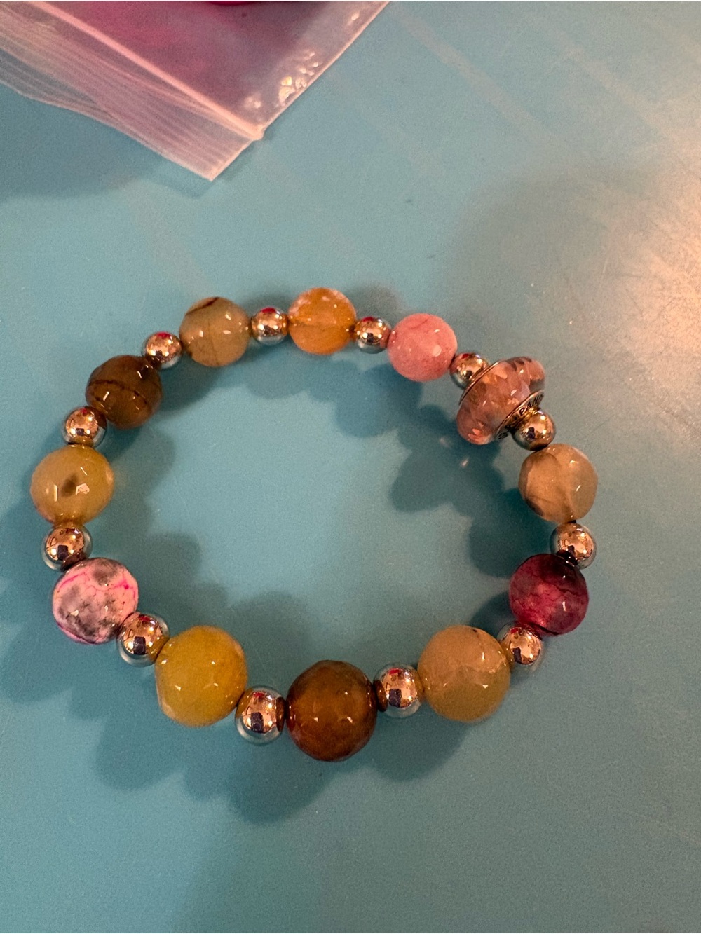 Pandora Multicolor Beaded Bracelet with Silver Spacers